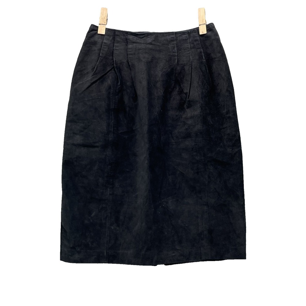 VTG Evan Davies Suede Leather Skirt Women 6 Cinch Pencil Office Academia Western